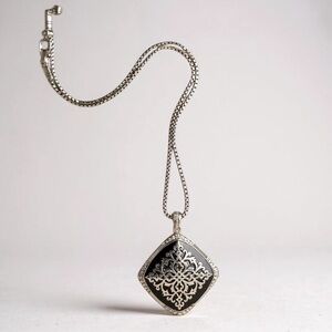 Brighton Shadow Play Crystal Black & Crystal Reversible Scrollwork Necklace